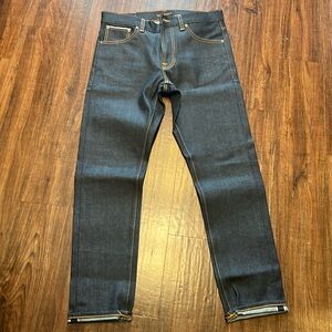 Nudie Jeans Lean Dean men size 33/32 Dry True Selvedge Worn once